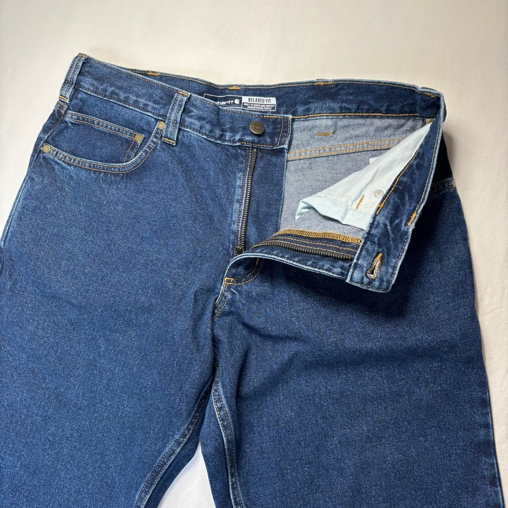 Carhartt Jeans Mens 33x30 Blue Relaxed Fit Straight Leg Denim BD4943-M Workwear